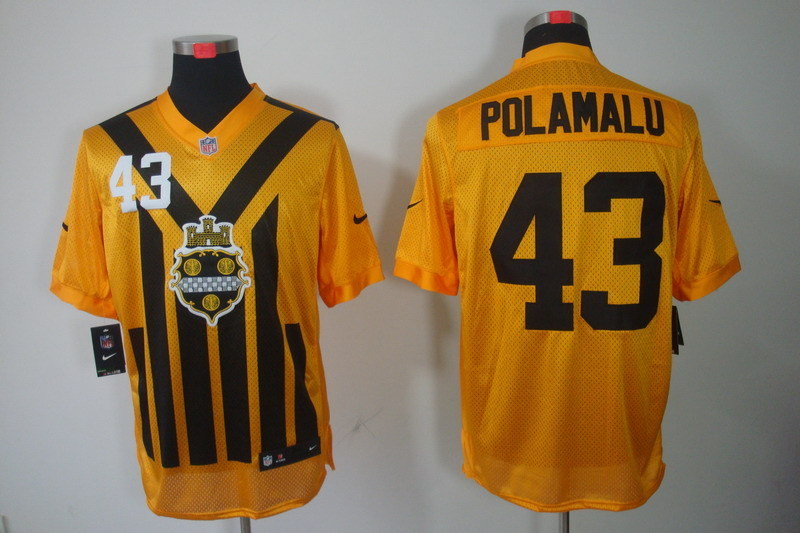 Men's Pittsburgh Steelers Troy Polamalu #43 Gold Jersey
